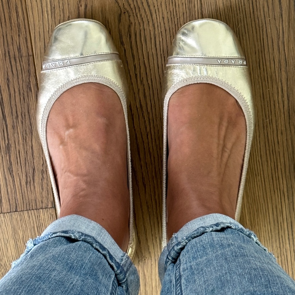 Prada Gold Ballet Flats - Size 40
